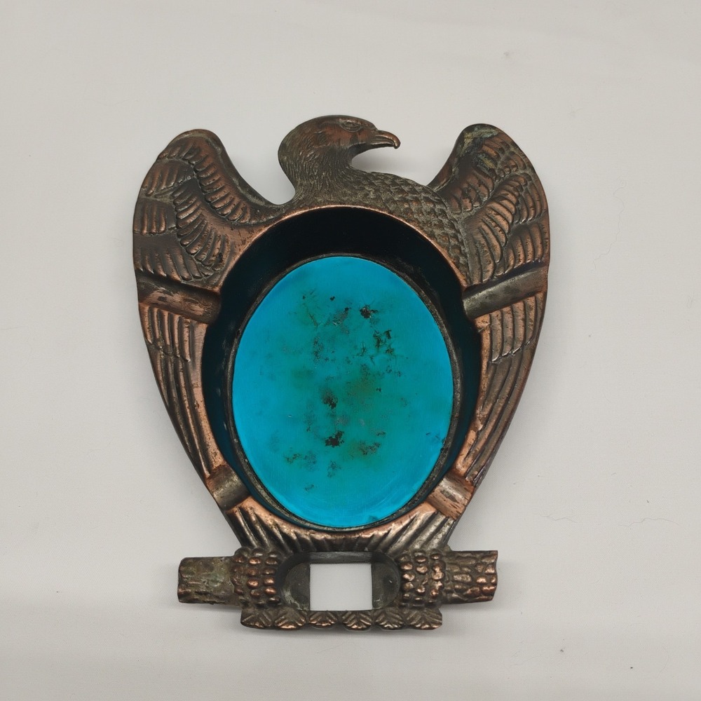 Vintage Eagle Cast Metal Cigarette Ash Tray 6.25" x 5"